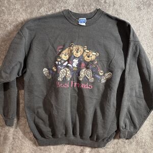 VTG Best Friends Teddy Bear 1980s Crewneck Pullover Sweatshirt XL College Ware